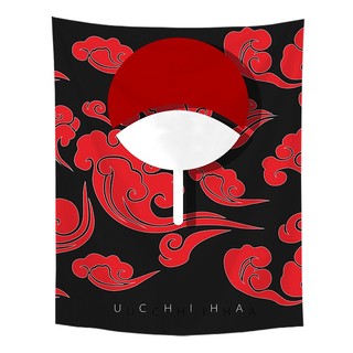 Tấm Thảm Nền Với Hoạt Hình Gia Đình Sasuke Itachi Logo Naruto Anime Polyester Tấm Thảm Phòng Ngủ Ký Túc Xá Treo Tường Tấm Thảm