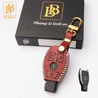 Bao Da Chìa Khóa Ô TÔ MERCEDES Benz khoá nhỏ Da Bò thật hàng cao cấp Bảo hành 2 năm khắc tên và số điện thoại chủ xe