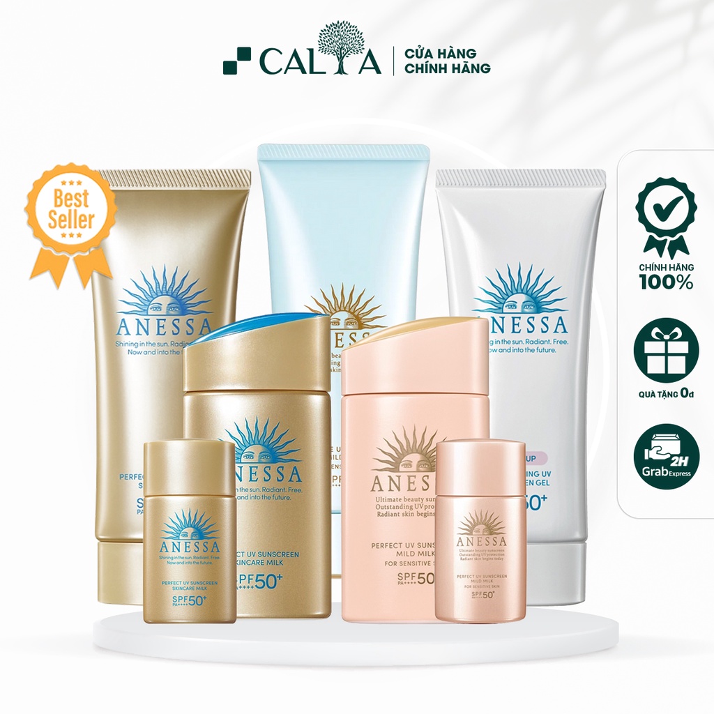 Kem Chống Nắng Anessa Perfect UV Sunscreen Skincare Milk + Gel SPF 50+ PA++++ 20ml/60ml/90g - Sữa Chống Nắng Anessa