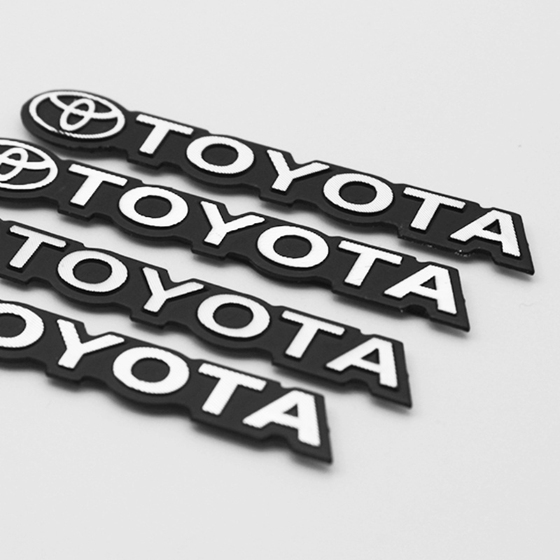 Set 4 / 8 Miếng Dán Loa Âm Thanh 3D Bằng Kim Loại Nhôm Cho Toyota VIos Yaris Corolla Cross Wish Revo CHR Avanza Fortuner Rush Wigo Innova raize