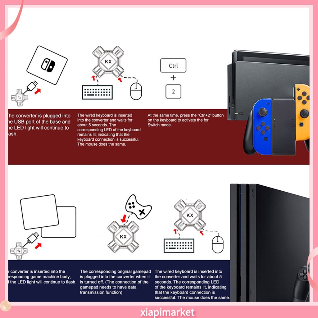 Bộ Chuyển Đổi Bàn Phím + Chuột Chơi Game Cho Switch / Xbox / Ps4 / Ps3