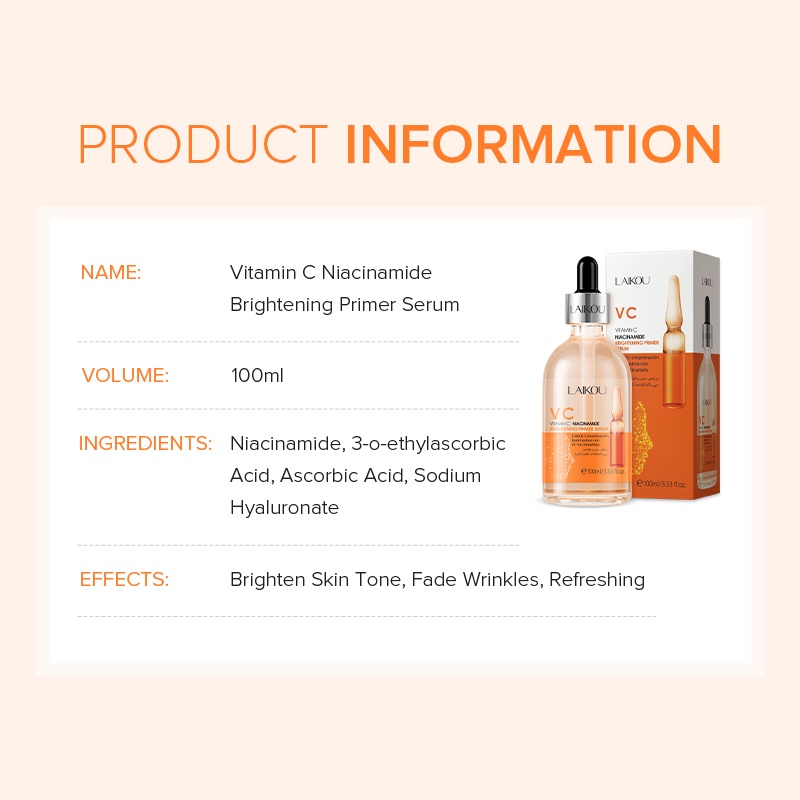 Ảnh Serum LAIKOU chứa vitamin C niacinamide làm sáng đều màu da 100ml 2