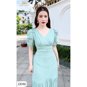 Đầm xốp nhún sang trọng nổi bật hàng chuẩn shop siêu xinh - tiểu thư sang trọng cho các nàng HIYU FASHION