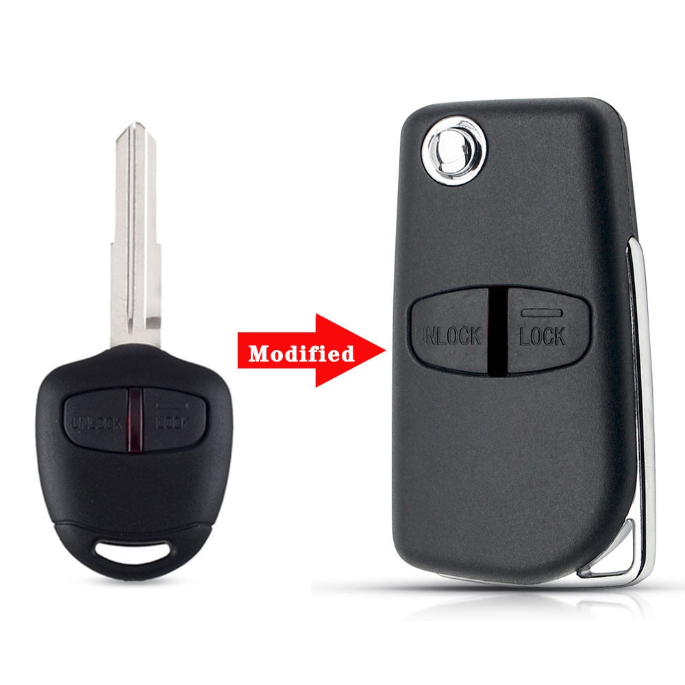 Vỏ Chìa Khóa Điều Khiển Từ Xa 2 Nút Cho Mitsubishi Attrage Mirage G4 Triton Xpander Pajero Xpander Lancer ASX Storm Kuda Outlander L200