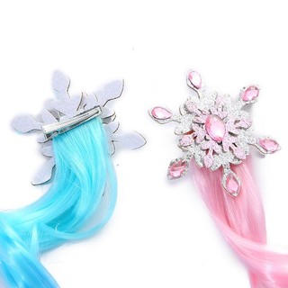Kẹp Tóc Bé Gái - Kẹp Bông Tuyết Elsa Gắn Tóc Giả Xoăn HaminStore