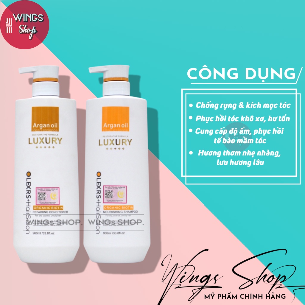 Combo Dầu gội xả phục hồi, chống rụng tóc Olexrs Hair Salon Luxury 500ml - 960ml