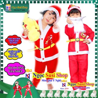 QUẦN ÁO NOEL BỘ ĐỒ ÔNG GIÀ NOEL CHO BÉ CHẤT VẢI NỈ - QUẦN ÁO TRANG PHỤC GIÁNG SINH