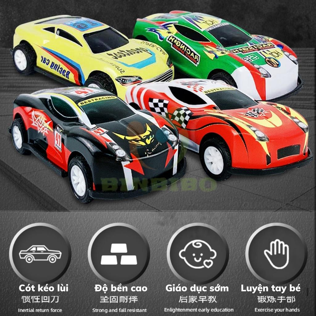 (Combo 10 xe) Ô tô đồ chơi mini vỏ hợp kim sắt chạy đà cót kéo lùi cực mạnh cho bé - Binbibo