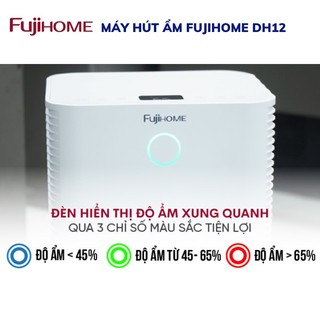 Máy hút ẩm công nghệ Block FUJIHOME DH12 Công suất 12lít/ ngày - Độ ồn cực thấp - Đèn led hiển thị