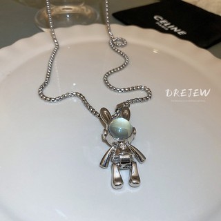DREJEW Dây chuyền mặt hình thỏ phi hành gia thời trang cá tính sang trọng