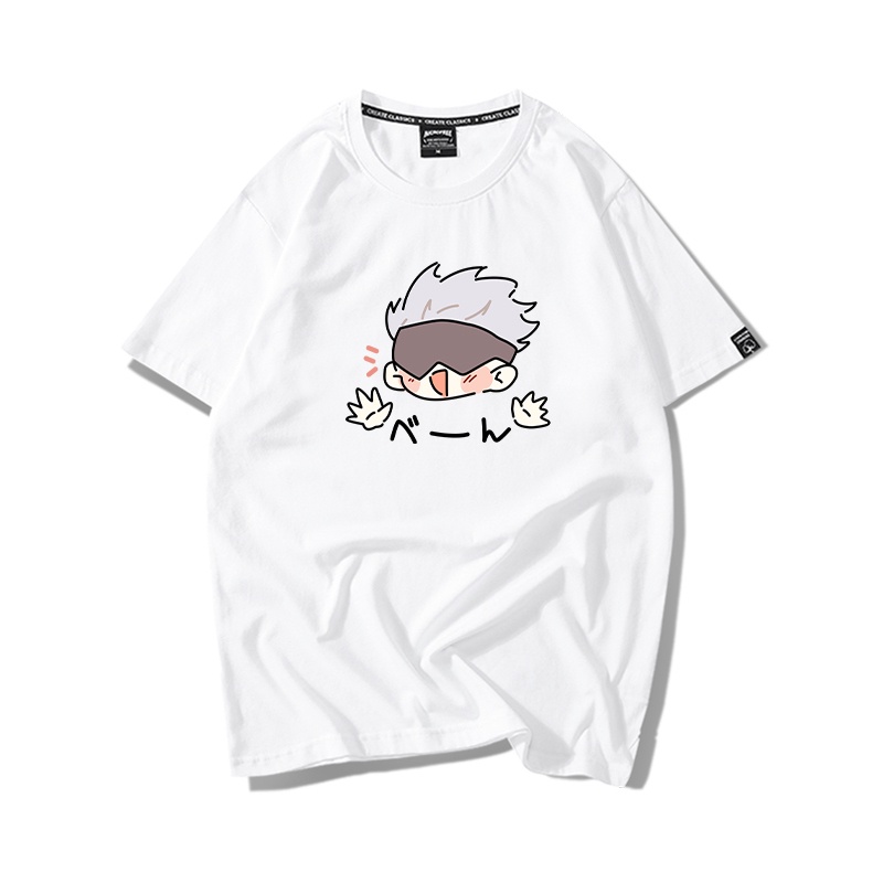 Áo Thun Nữ Tay Lỡ HappyFamily  Form Rộng In Hình Gojo Satoru Đáng Yêu Cotton 100 Cao Cấp