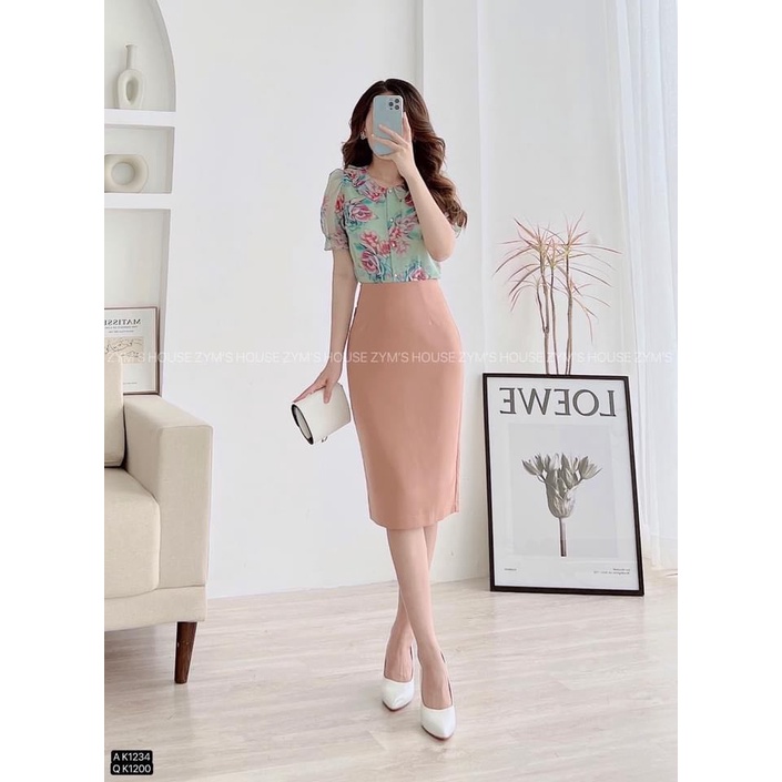 chân váy bút chì dáng dài 60cm, chân váy công sở chất tuyết mưa cao cấp, chất liệu thoáng mát không nhăn không bám bụi