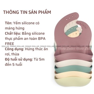 Yếm ăn dặm làm bằng silicon dành cho bé thiết kế mềm có thể gấp lại