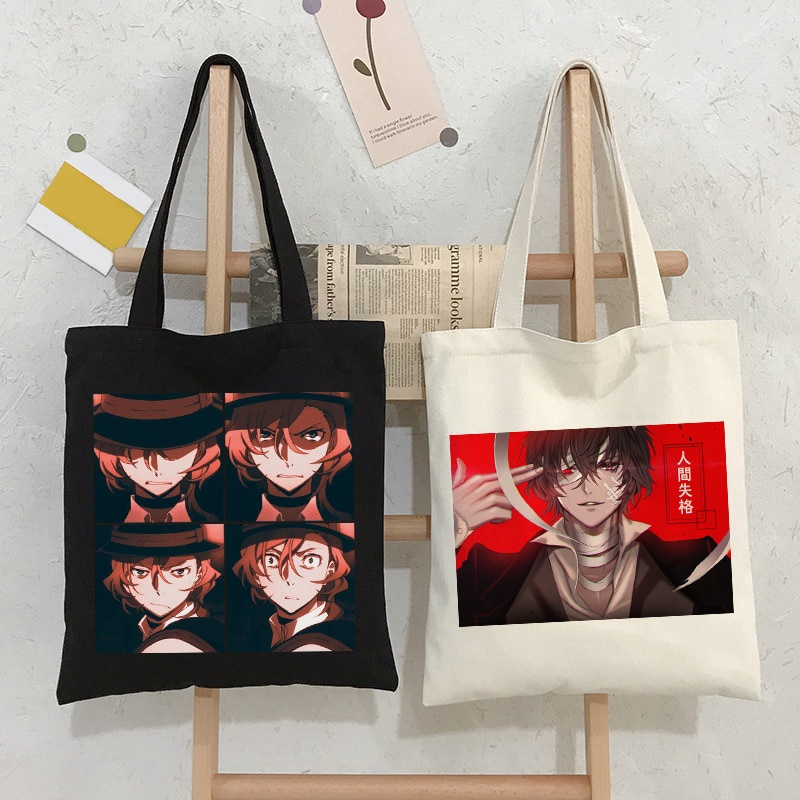 Túi Xách Canvas Cỡ Lớn In Họa Tiết Hoạt Hình Bungou Stray Dogs Osamu Dazai Nhật Bản Dễ Thương Cho Nữ