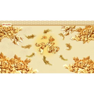 Tranh 3D  Cá Chép vàng dán tường mang tài lộc đến cho gia chủ