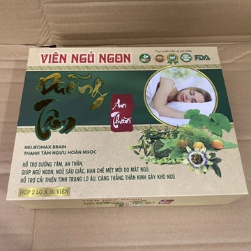 Viên ngủ ngon dưỡng tâm an thần Neuromax Brain thanh tâm ngưu hoàn ngọc - Hộp 2 lọ cao cấp giúp ngủ ngon