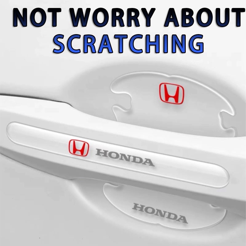 Set 4 / 8 Miếng Dán Silicon Bảo Vệ Tay Nắm Cửa Xe Hơi Honda Mugen City Civci Fit Jazz HRV BRV CRV Brio Accord Lead Mobilio Accessorie