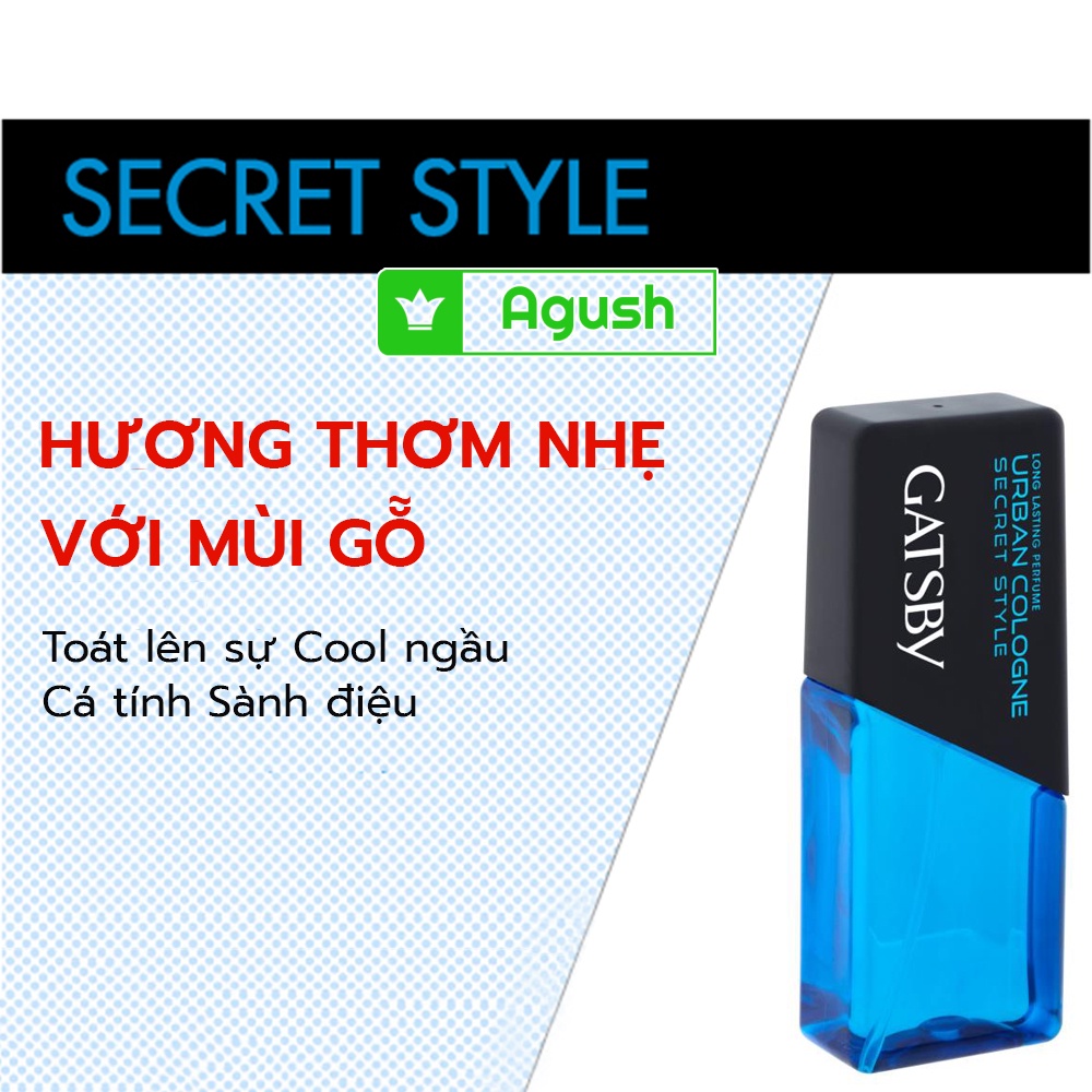 Nước hoa nam học sinh thơm lâu chính hãng Gatsby Urban Cologne60ml chai nhỏ gọn bỏ túi dạng xịt mùi dịu nhẹ nhàng giá rẻ