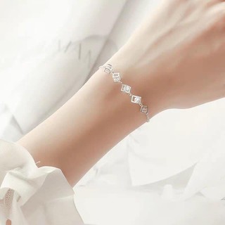 lắc tay hộp vuông , dáng baxic xinh đẹp , bạc 925 sáng - jena sliver