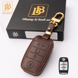 Bao Da Chìa Khóa Ô TÔ KIA Seltos, Sonet 21- 23 Caren 23 (4 nút bấm) Da bò thật hàng cao cấp bảo hành 2 năm nhiều màu sắc