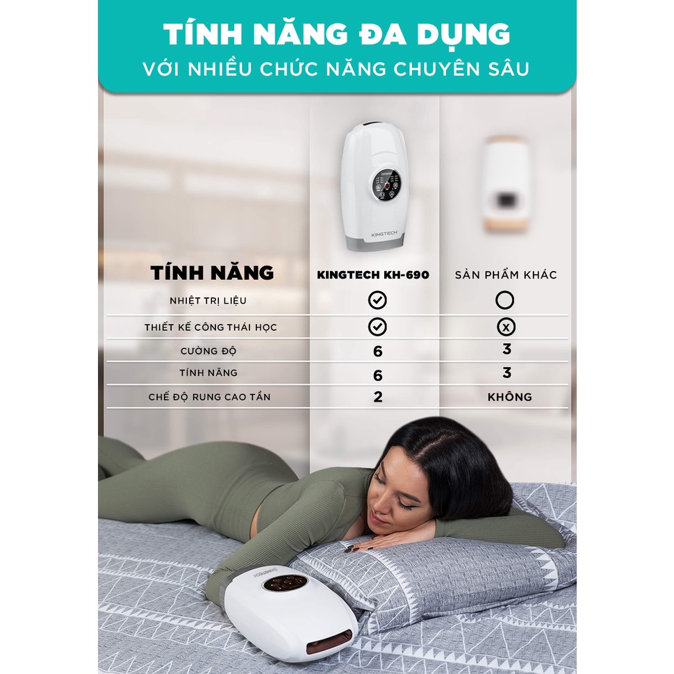 Ảnh Máy Massage Tay Cao Cấp KINGTECH KH-690 - Mát xa Trị Liệu Tích Hợp Nhiệt, Matxa Vùng Cổ, Mu, Ngón, Lòng Bàn Tay 4