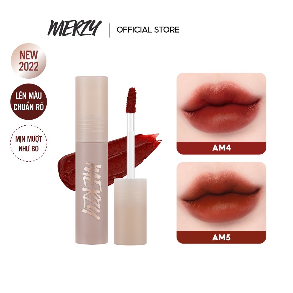 Ảnh Son kem siêu lì, chuẩn màu, mịn mướt như bơ Merzy Academia Mellow Tint 4g 1