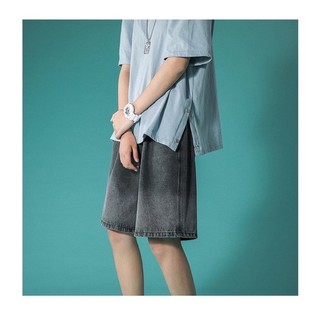 Quần Short Jeans Ống Rộng Màu Loang Năng Động, Quần Bò Lửng Thời Trang Unisex, Đùi Ngắn Style Hàn Quốc