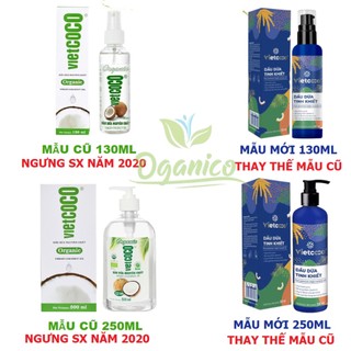 Dầu dừa tinh khiết mỹ phẩm Vietcoco 130ml OGANICO