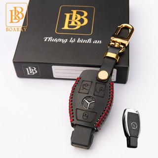 Bao Da Chìa Khóa Ô TÔ MERCEDES Benz khoá nhỏ Da Bò thật hàng cao cấp Bảo hành 2 năm khắc tên và số điện thoại chủ xe