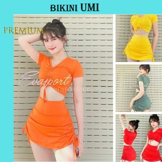 bộ bơi 2 mảnh áo rút ngực kèm chân váy