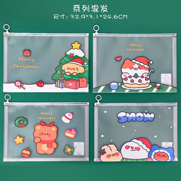 Túi đựng, bìa sơ mi A4 tài liệu noel giáng sinh