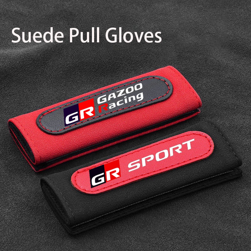 Set 2 Đệm Da Bọc Tay Vịn Xe Hơi Thể Thao Toyota GR Gazoo Racing / GR