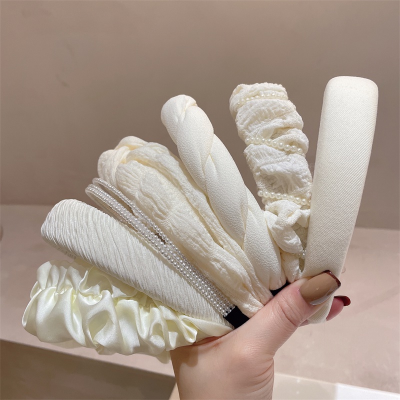 【Bờm Tóc】Băng đô Cài Tóc Rửa Mặt Đa Năng Màu Trắng Thời Trang Hàn Quốc Cho Nữ - Phụ Kiện Tóc