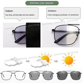 Kính chống bức xạ Photochromic Kính mắt dành cho nữ / nam Kính râm khung kim loại
