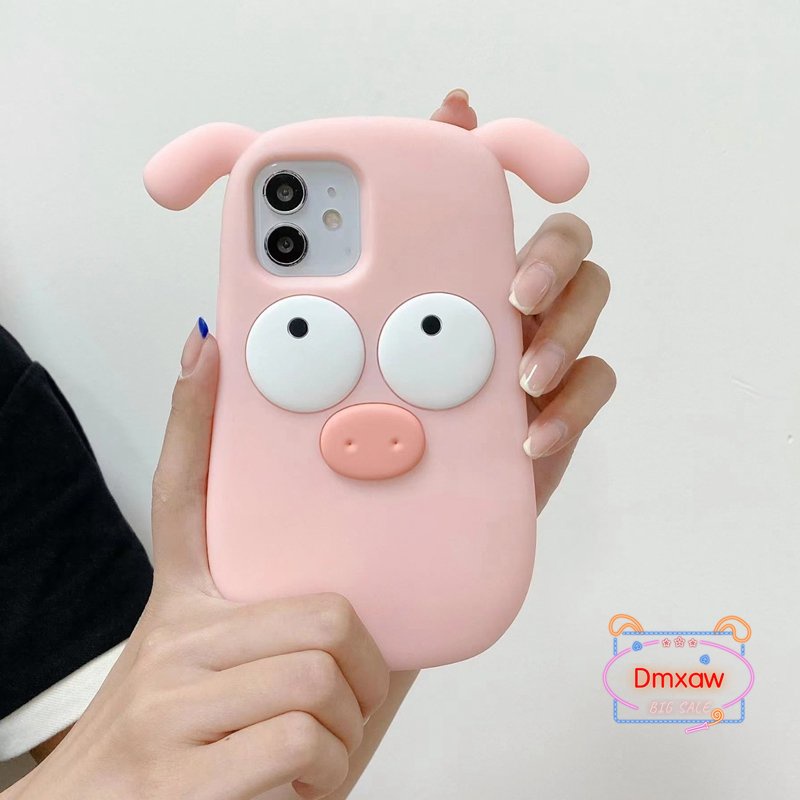 Ốp Điện Thoại Silicon Mềm Hình Chú Heo Cho iPhone 14 Pro Max 14 Plus 13 Pro Max 12 11 Pro Max X XR XS Max 8 7 6 6s Plus SE 2020