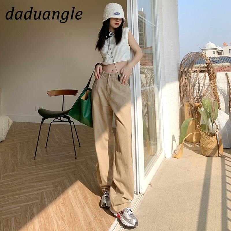 Ảnh Quần khaki Daduhey lưng cao ống rộng phong cách Hàn Quốc thời trang mới cho nữ 3
