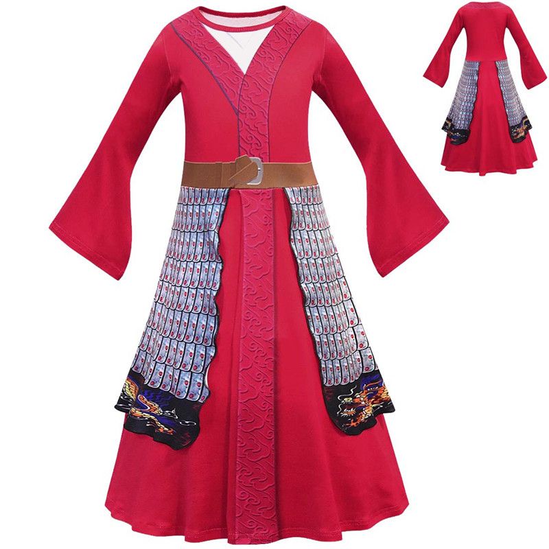 Mulan Hua Công Chúa Đỏ Lạ Mắt Đầm Trẻ Em Trang Phục Hóa Trang Trang Trang Phục Tiệc Halloween