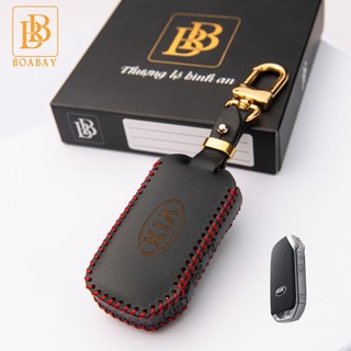 Bao Da Chìa Khóa Ô Tô KIA Cerato 2019 - 2021 (Chìa cạnh 3 nút) Da Bò thật hàng cao cấp bảo hành 2 năm về da
