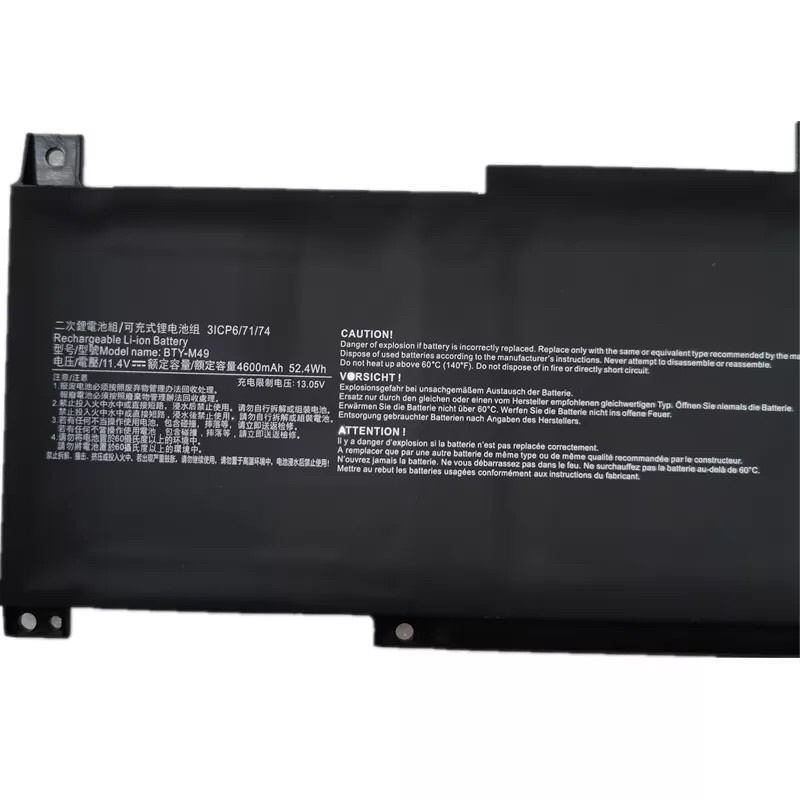 Bty-M49 Battery For MSI Prestige 14 A10SC-009 I7-10710U Series 3ICP6/71 ...