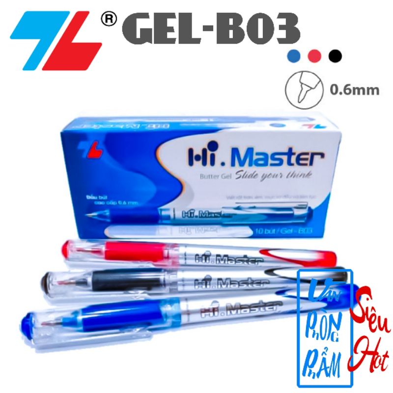 Bút GEL B Thiên Long GEL-B03 - Hi Master, 10 cây/Hộp (chính hãng ...