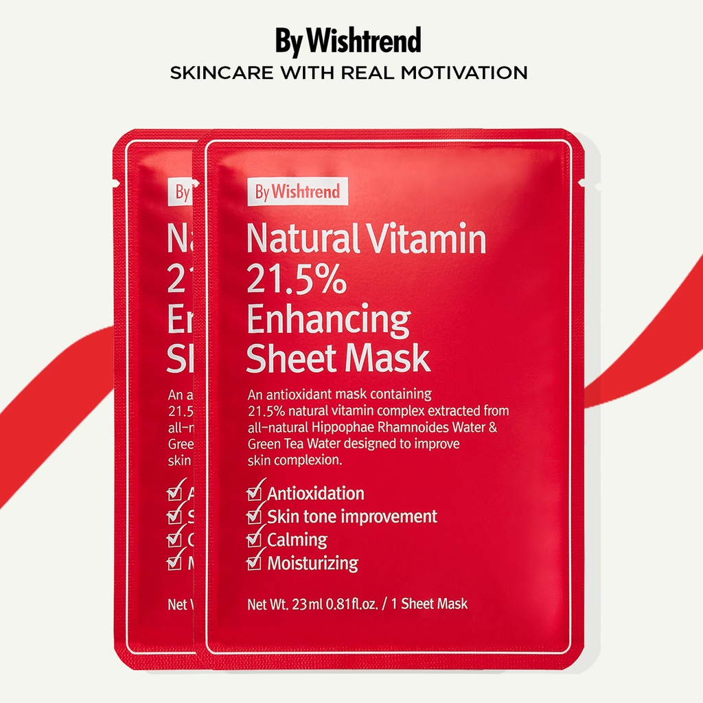 Ảnh 2 Mặt nạ dưỡng trắng da BY WISHTREND NATURAL VITAMIN 21.5% ENHANCING SHEET MASK 23ml 4