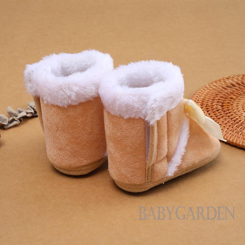 Giày Bốt Đế Mềm Chống Trượt Giữ Ấm Mùa Đông Cho Bé Gái 0-12 Tháng Tuổi