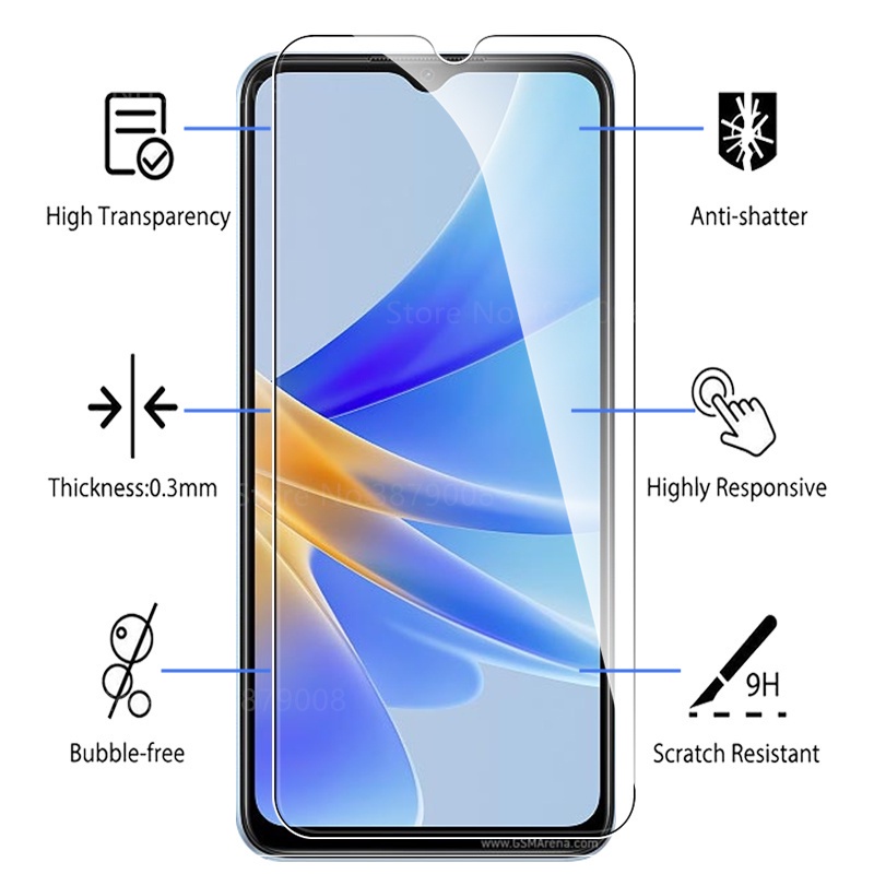 2in1 OPPO A17 A 17 4G A77s A16 A15 A57 9D Kính cường lực phủ sóng toàn diện cao cấp + Kính bảo vệ ống kính phim máy ảnh