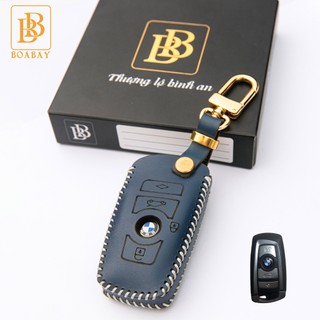 Bao Da Chìa Khóa Ô TÔ BMW ( chìa vuông) Da bò thật hàng cao cấp bảo hành 2 năm khắc tên sđt chủ xe