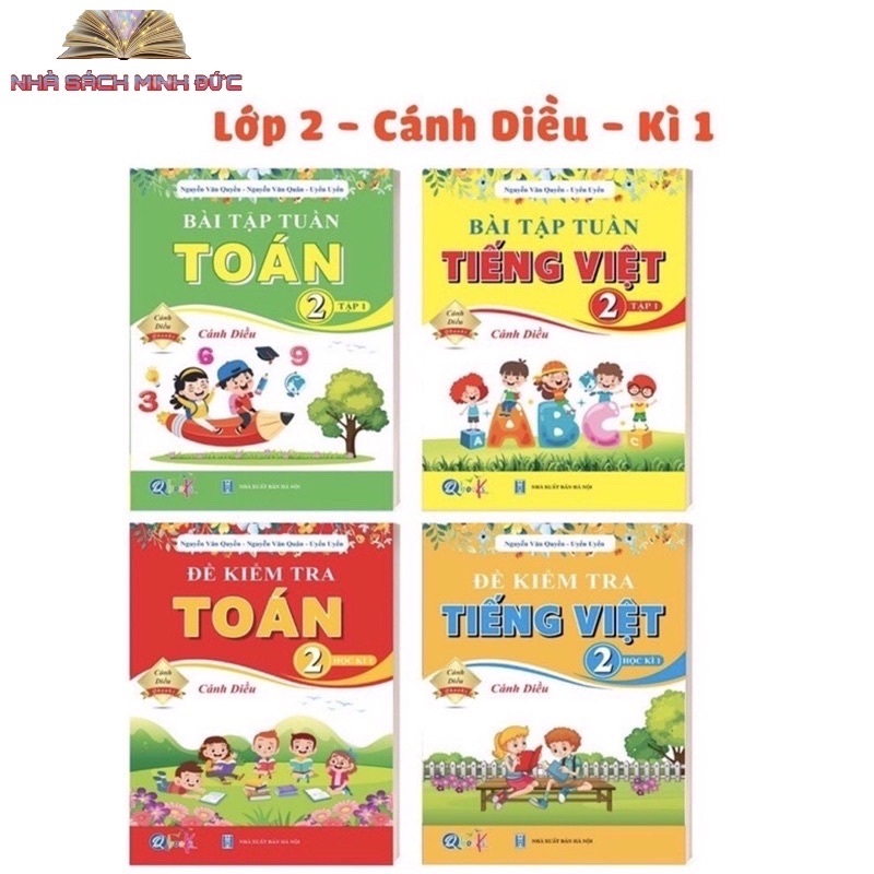 Sách - Bài Tập Tuần và Đề Kiểm Tra lớp 2 - Toán và Tiếng Việt học kì 1 - Cánh diều (4 cuốn)