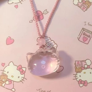 Vòng cổ Mặt hello kitty Màu Hồng Dễ Thương Không Mất Màu Khí Chất Đơn Giản Có Thể Giặt Được