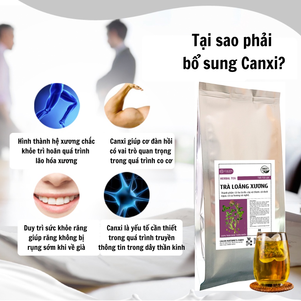 Trà Túi Lọc Hỗ Trợ người Loãng xương, Duy trì khả năng tái tạo xương, hạn chế nguy cơ gãy xương - CALEN NATURE FARM