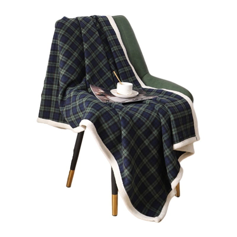 SHI Một Lớp Vintage Lưới Ném Chăn Giáng Sinh Ngủ Chăn Chất Liệu Polyester