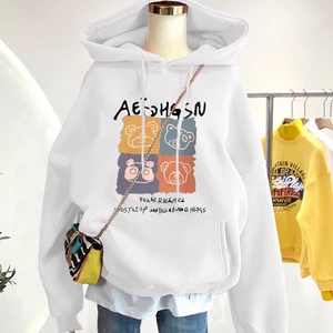 Áo Hoodie Nữ HappyFamily Xanh Rêu Hot Trend In Graphic Gấu Xinh Xắn AEFDHGSN Chất Nỉ Da Cá 100 Cao Cấp