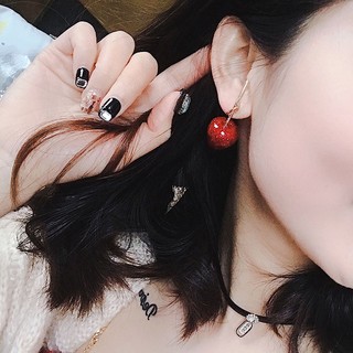 Khuyên Tai Thắt Nút Họa Tiết Quả Cherry Đỏ Phong Cách Trung Hoa Cổ Điển Thời Trang